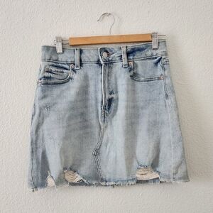 Wild Fable Women's 6 Distressed Mini Denim Raw Hem Skirt